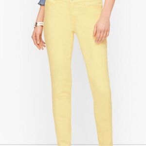 Talbots Pastel Pale Butter Yellow Slim Ankle Jean Size 2